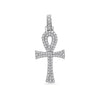 Unisex 14K White Gold Ankh Pendant with 0.40 CT Diamonds