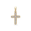 Unisex 14K Yellow Gold Cross Pendant with 0.20 CT Diamonds