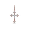 Unisex 14K Rose Gold Cross Pendant with 0.34 CT Diamonds