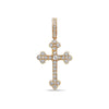 Unisex 14K Yellow Gold Cross Pendant with 0.37 CT Diamonds