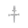 Unisex 14K White Gold Cross of Nails Pendant with 0.40 CT Diamonds