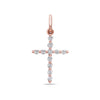 18K Rose Gold Cross Pendant with 0.25 CT Diamonds