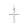 Unisex 18K White Gold Cross Pendant with 0.25 CT Diamonds