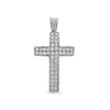 14K White Gold Cross Pendant with 3.05 CT Diamonds