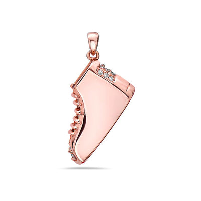 Shoe Women's Pendant With 0.65 CT Diamonds in 14K Rose Gold