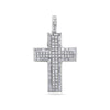 18K White Gold Cross Pendant with 9.75 CT Diamonds