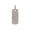 14K Rose Gold Dog Tag Pendant with 1.50 CT Diamonds