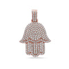 Men's 14K Rose Gold Hamsa Pendant with 2.95 CT Diamonds