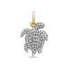 14K White Gold Turtle Women's Pendant with 0.46CT Diamonds