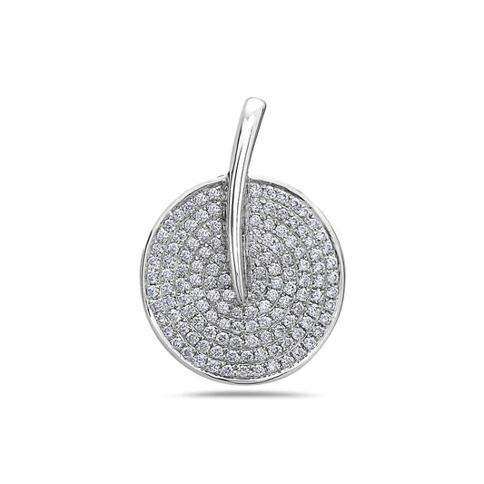 14K White Gold Hand Fan Women's Pendant with 0.56CT Diamonds
