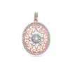 18K Rose Gold Oval Women's Pendant with 0.45CT Diamonds