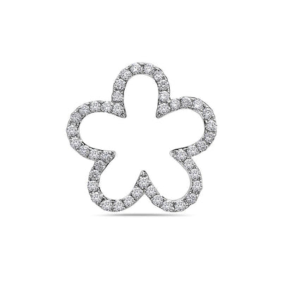 18K White Gold Floating Flower Women's Pendant with 0.64CT Diamonds