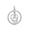 18K White Gold Floating Circle Chain Women's Pendant with 0.34CT Diamonds