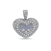 14K White Gold Heart Women's Pendant with 1.43CT Diamonds