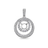 18K White Gold Floating Circles Women's Pendant with 1.51CT Diamonds