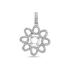 18K White Gold Flower Women's Pendant with 0.72CT Diamonds