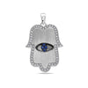 18K White Gold "Hamsa" Women's Pendant with 0.55CT Diamonds & 0.15CT SAP