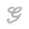 14K White Gold Letter "G" Women's Pendant with 0.36CT Diamonds