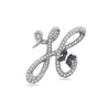 14K White Gold Letter "H" with Butterfly Women's Pendant with 0.75CT Diamonds