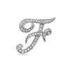 14K White Gold Letter "F" Women's Pendant with 0.35CT Diamonds