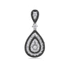 14K White Gold Black & White Drop Women's Pendant with 1.40CT Diamonds