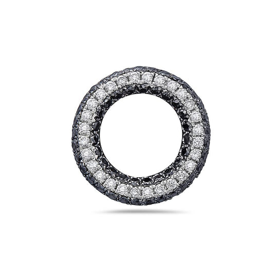 18K White Gold Floating Donut Women's Pendant with 0.74CT Diamonds