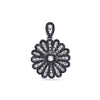 14K White Gold 16 Petals Flower Women's Pendant with 1.68CT Diamonds