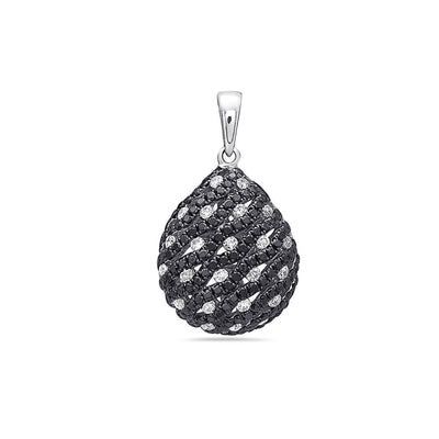 14K White Gold Honeycomb Women's Pendant with 0.40CT Diamonds