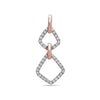 14K Rose & White Gold Floating Rhombus Women's Pendant with 0.34CT Diamonds