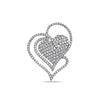 14K White Gold Intertwined Hearts Women's Pendant with 1.31CT Diamonds