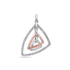 18K Rose & White Gold Minimal Floating Shapes Women's Pendant with 0.40CT Diamonds