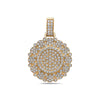 Men's 14K Yellow Gold Circle Pendant with 2.15 CT Diamonds