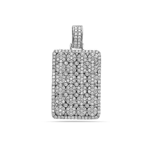 14K White Gold Rectangle Women's Pendant with 2.78CT Diamonds