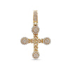 Unisex 14K Yellow Gold Cross Pendant with 0.37 CT Diamonds