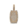 14K Rounded Rectangle Women's Pendant with 3.11CT Diamonds available in Rose & Yellow Gold