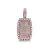 14K Rounded Rectangle Women's Pendant with 3.11CT Diamonds available in Rose & Yellow Gold