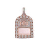 Men's 14K Rose Gold Tombstone Pendant with 3.12 CT Diamonds