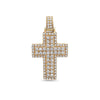 Unisex 14K Yellow Gold Cross Pendant with 1.38 CT Diamonds