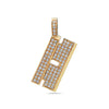 14K Yellow Gold Rectangle Shape Women's Pendant with 1.02CT Diamonds