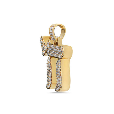 14K Yellow Gold Symbol Women's Pendant with 1.41CT Diamonds