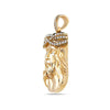 14K Yellow Gold Jesus Head Women's Pendant with 1.38CT Diamonds