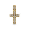 Unisex 14K Yellow Gold Cross Pendant with 0.60 CT Diamonds