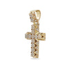 Unisex 14K Yellow Gold Cross Pendant with 0.60 CT Diamonds