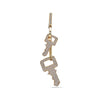 Men's 14K Yellow Gold Keys Pendant with 5.65 CT Diamonds