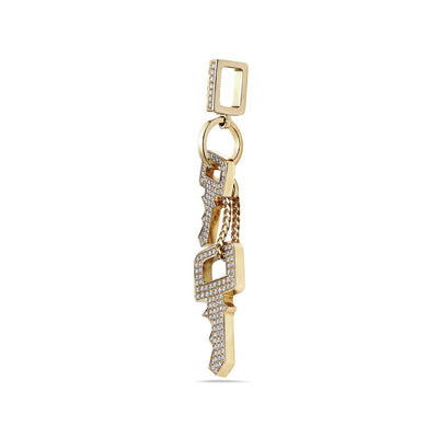 Men's 14K Yellow Gold Keys Pendant with 5.65 CT Diamonds