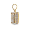 Men's 14K Yellow Gold Box Pendant with 5.80 CT Diamonds