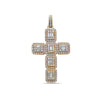 Unisex 14K Yellow Gold Cross Women's Pendant with 1.56CT Diamonds