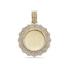 Unisex 14K Yellow Gold Blank Bezel Pendant with 1.52 CT Diamonds