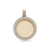 Unisex 14K Yellow Gold Blank Bezel Pendant with 3.70 CT Diamonds