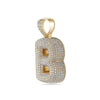 Men's 14K Yellow Gold 'B' Pendant with 7.82 CT Diamonds